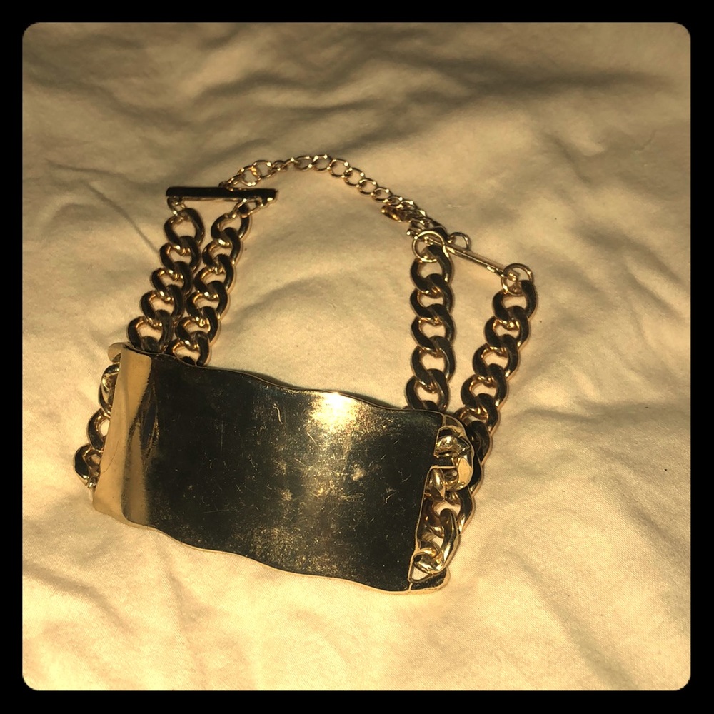 Dog Collar chunky gold necklace